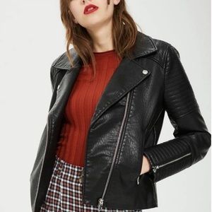 Topshop Moto Faux Leather Jacket